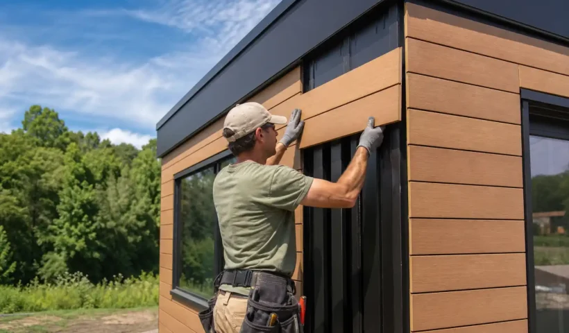 Nuevas maderas de composite como revestimiento de casas modulares