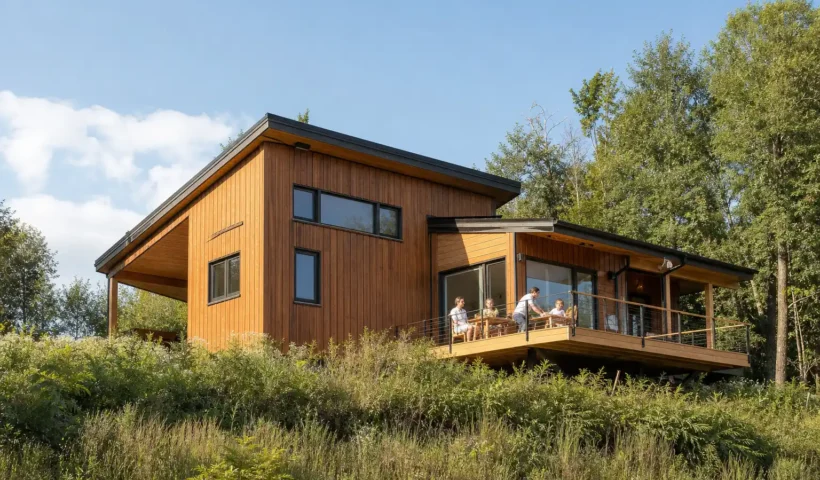 Casas de madera prefabricadas construidas con Canexel